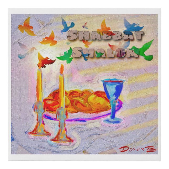 Shabbat today  faux canvas print (Front)