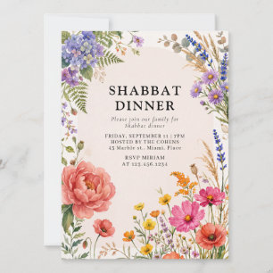 Shabbos Dinner Shabbat Dinner Jewish Family Invitation
