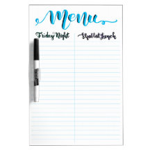 Shabbos Menu Plan Whiteboard for the Jewish Shabba