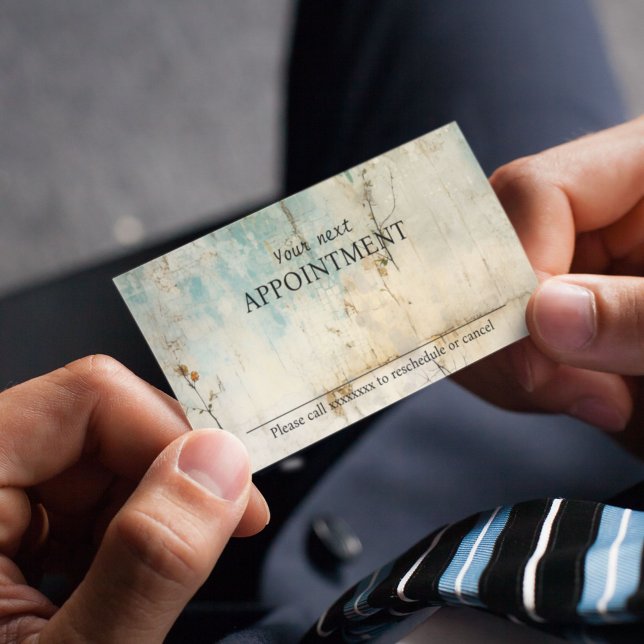 Shabby and rustic vintage appointment reminder card (Creator Uploaded)