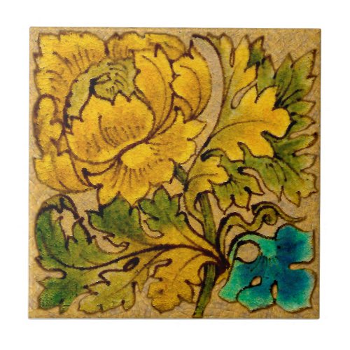 Shabby Art Nouveau Floral Craven Dunill Repro Ceramic Tile