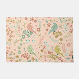 Shabby Birds & Branches Pastel Salmon  Doormat