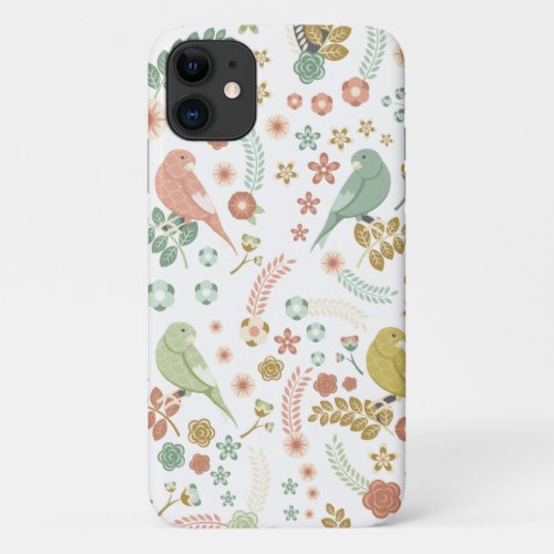 Shabby Birds  Branches White  iPhone 11 Case