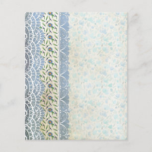 Shabby Blue Floral Collage Paper
