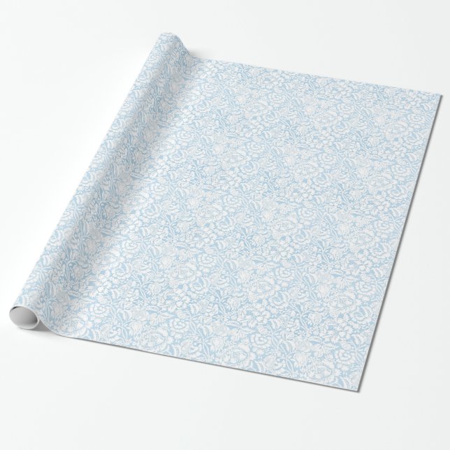 Shabby Blue French Toile Wrapping Paper (Unrolled)
