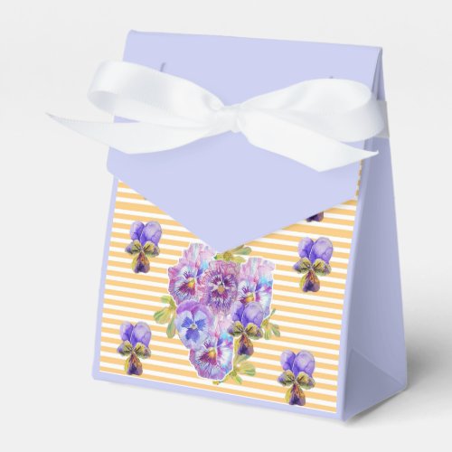 Shabby Blue Pansy Floral Tea Party Cake Favor Box