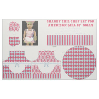 Shabby Chic 18" Doll Cut & Sew Chef Set Rose Blue Fabric