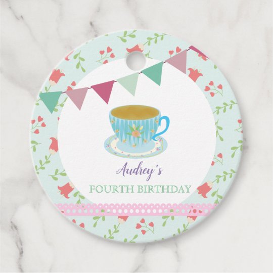 Shabby Chic Afternoon Tea Party Birthday Cute Favor Tags Zazzle Com
