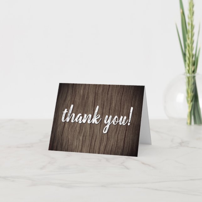 Shabby Chic and Rustic "thank you!" Thank You Card (Front)