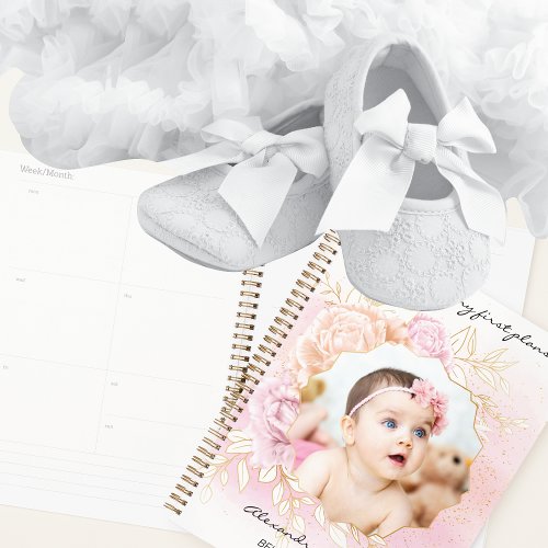 Shabby Chic Baby Girl First Year Scrapbook Album Planner