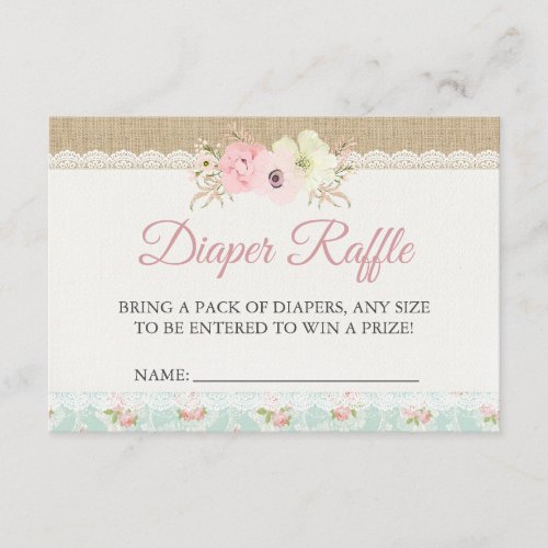 Shabby Chic Baby Shower Diaper Raffle Enclosure