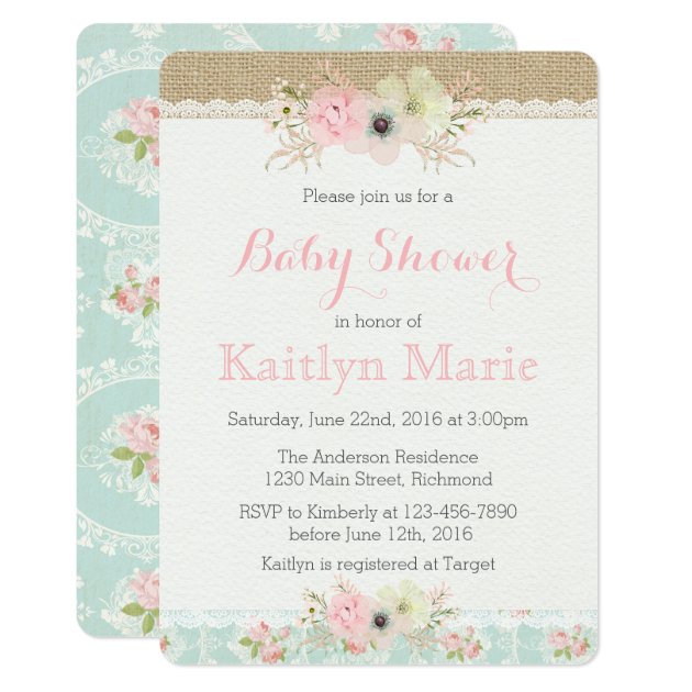 Shabby Chic Baby Shower Invitation