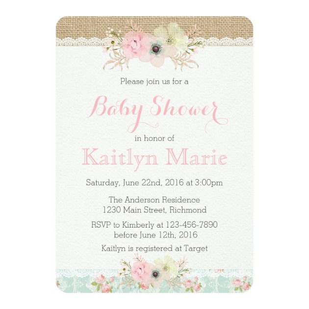 Shabby Chic Baby Shower Invitation
