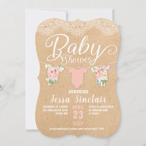 Shabby Chic Baby Shower Invitation