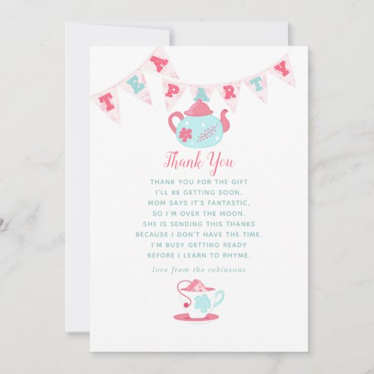 Shabby-Chic Baby Shower Tea Party Thank You | Zazzle.com