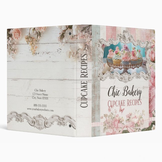 Shabby Chic Bakery Cottage Vintage Binder (Background)
