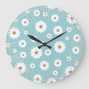 Shabby Chic Beautiful Daisy Daisies Flower Floral Large Clock