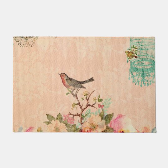 Shabby Chic Bird Butterfly Lace Floral Country Ch Doormat