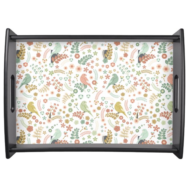 Shabby Chic Birds & Branches Serving Tray (Front)
