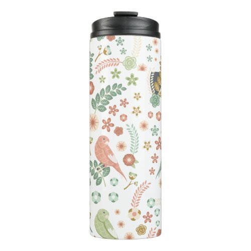 Shabby Chic Birds  Branches Thermal Tumbler
