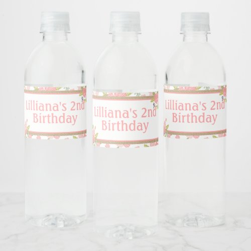 Shabby Chic Birthday Party Supplies Bottle Labels