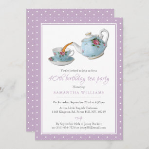 Shabby Chic Birthday Tea Party Invitation