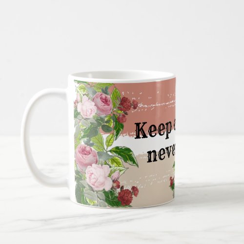 Shabby chic blooming flowers coffee mug