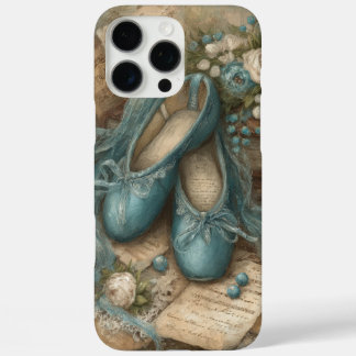 Shabby Chic Blue Ballet Slippers and Roses iPhone 16 Pro Max Case