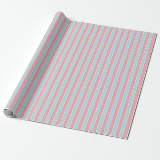 Shabby Chic Blue & Pink Striped Wrapping Paper