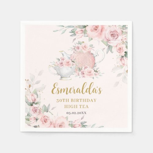 Shabby Chic Blush Floral High Tea Party Birthday 
