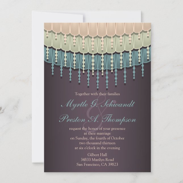 Shabby Chic Bohemian Wedding Invitations (Front)