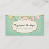 Shabby Chic Boutique Bunting in Pink, Mint & Gold Business Card (Front)
