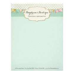 Shabby Chic Boutique Bunting in Pink, Mint & Gold Letterhead