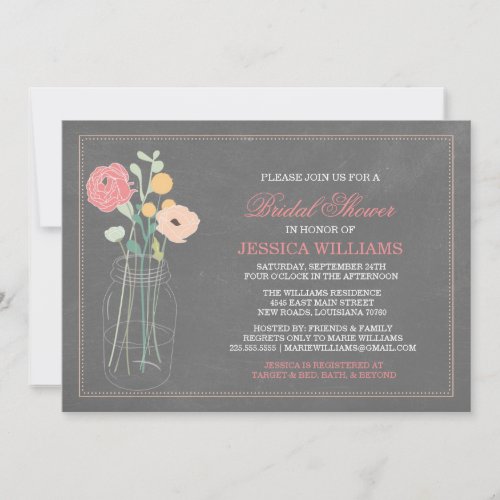 Shabby Chic Bridal Shower | Coral Personalized Invites