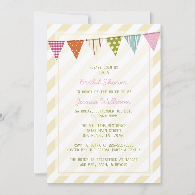 Shabby Chic Bridal Shower Invitation (Front)