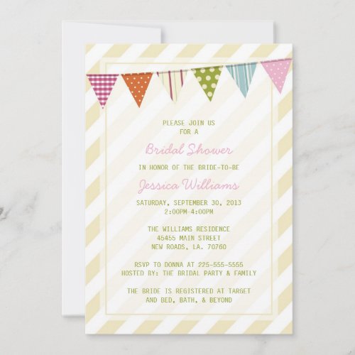 Shabby Chic Bridal Shower Personalized Invite