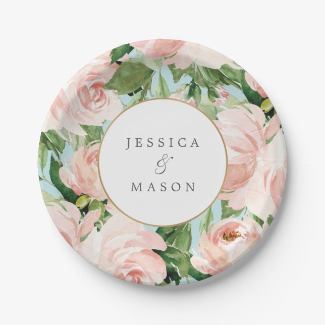 Shabby Chic Bridal Shower Paper Plate (Front)