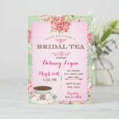 Shabby Chic Bridal Shower Tea Invitation (Standing Front)