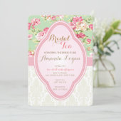Shabby Chic Bridal Shower Tea Party Invitations (Standing Front)