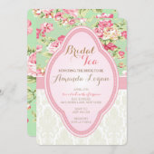Shabby Chic Bridal Shower Tea Party Invitations (Front/Back)