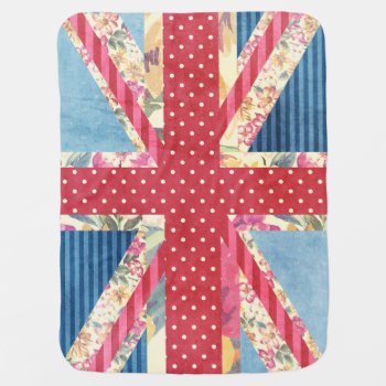 Shabby Chic | British Flag Swaddle Blanket by SnappyDressers at Zazzle