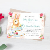 Shabby Chic Bunny Baby Shower Tea Party Invitation