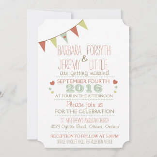 Shabby Chic Bunting Invitation Corners