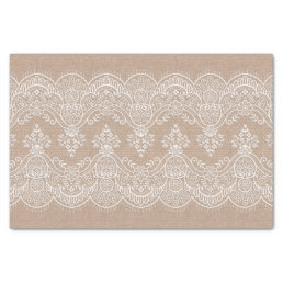Shabby Chic Burlap and Lace Tissue Paper