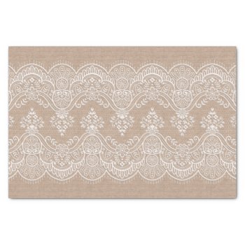 Shabby Chic Burlap And Lace Tissue Paper by VariedTreasure at Zazzle