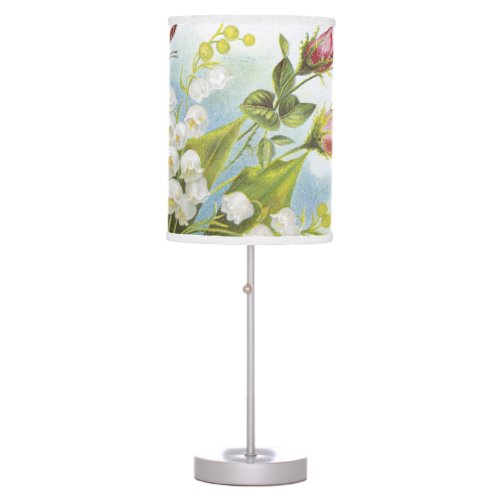 Shabby Chic Butterfly Roses  Lily of the Valley Table Lamp