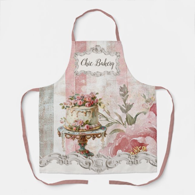 Shabby Chic Cake Bakery Vintage Apron (Front)
