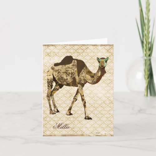 Shabby Chic Camel Personalized Notecard