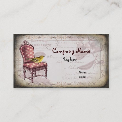 Customizable Shabby Chic Chair Business Card