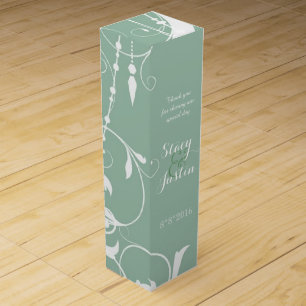 Shabby Chic Chandelier Green Wine Gift Box
